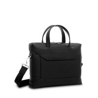 Porte-documents slim Graphic en cuir grainé - Noir