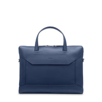 Porte-documents slim Graphic en cuir grainé - Bleu pétrole