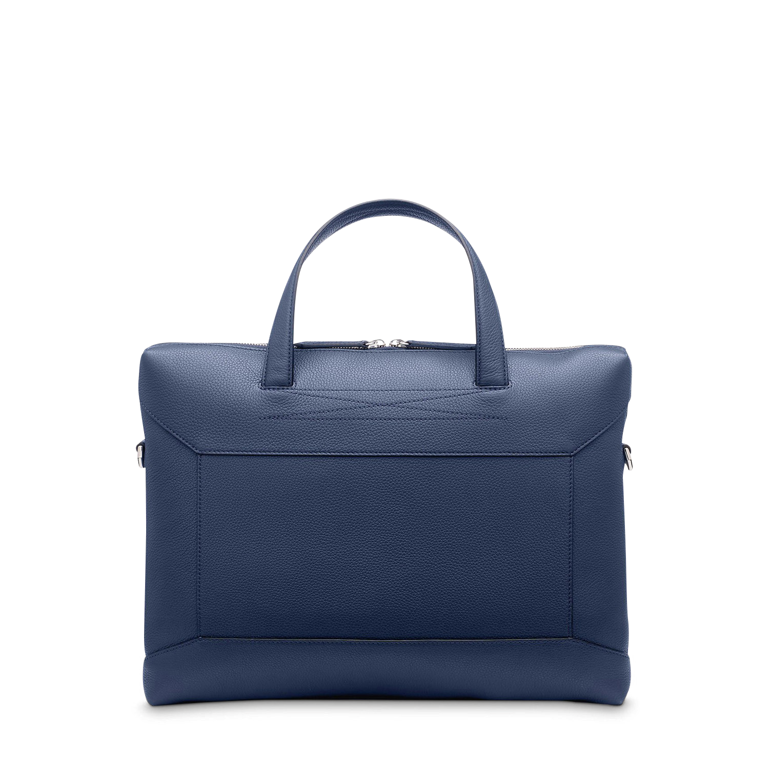 Porte-documents slim Graphic en cuir grainé - Bleu pétrole