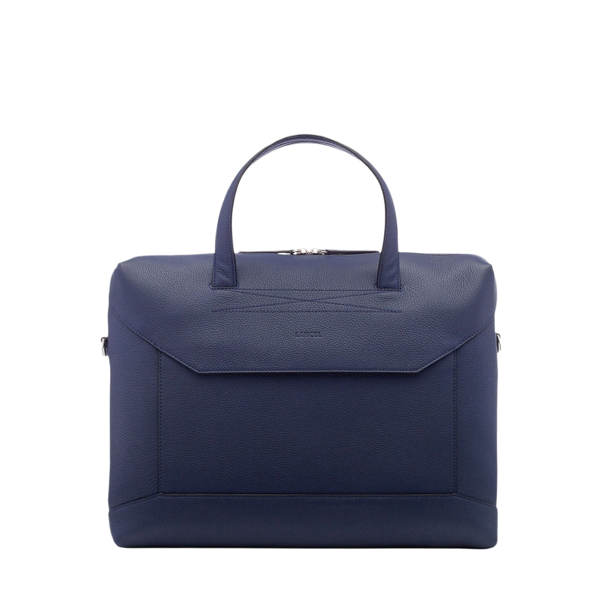 M Graphic briefcase in grained leather - Petrol blue