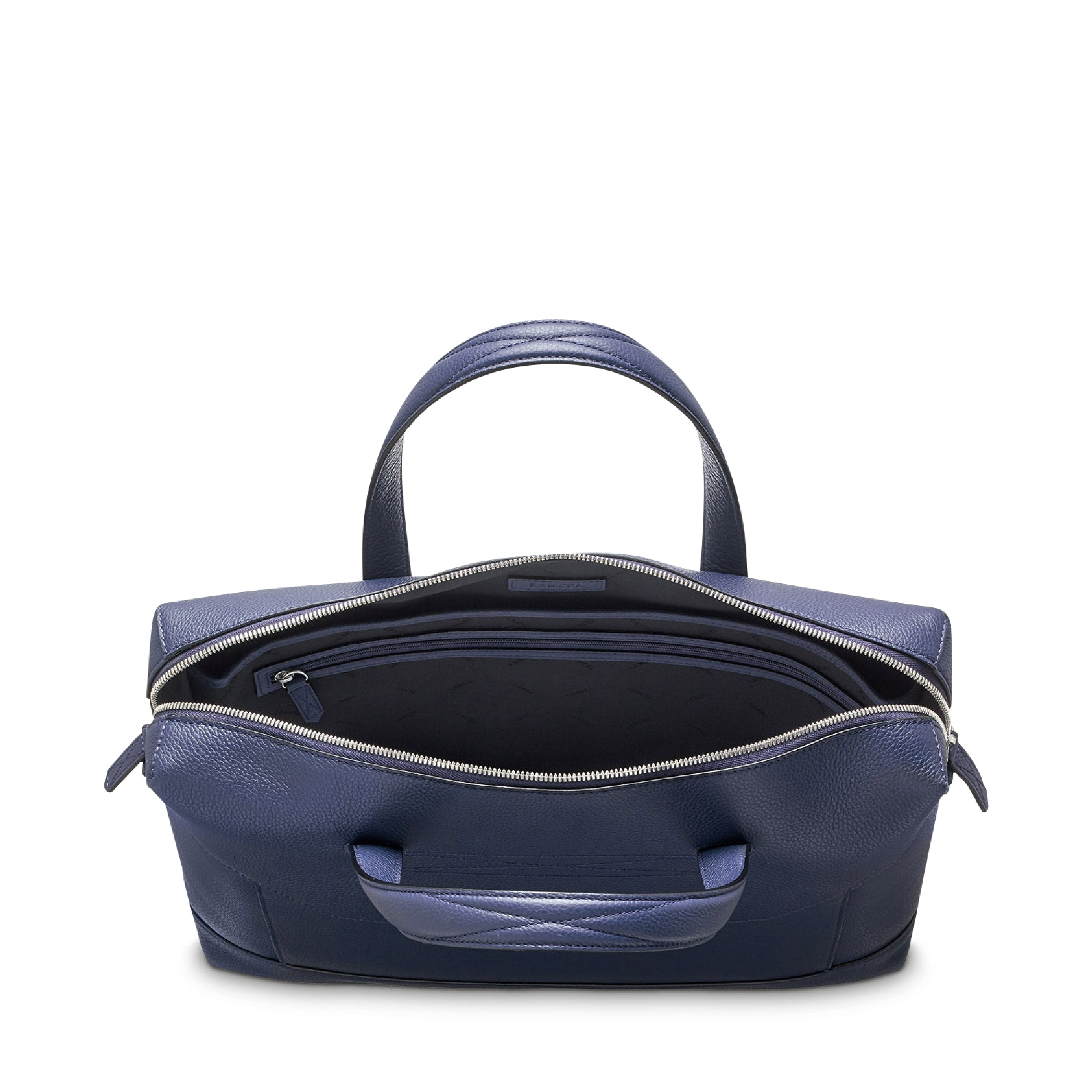 Porte-documents M Graphic en cuir grainé - Bleu pétrole