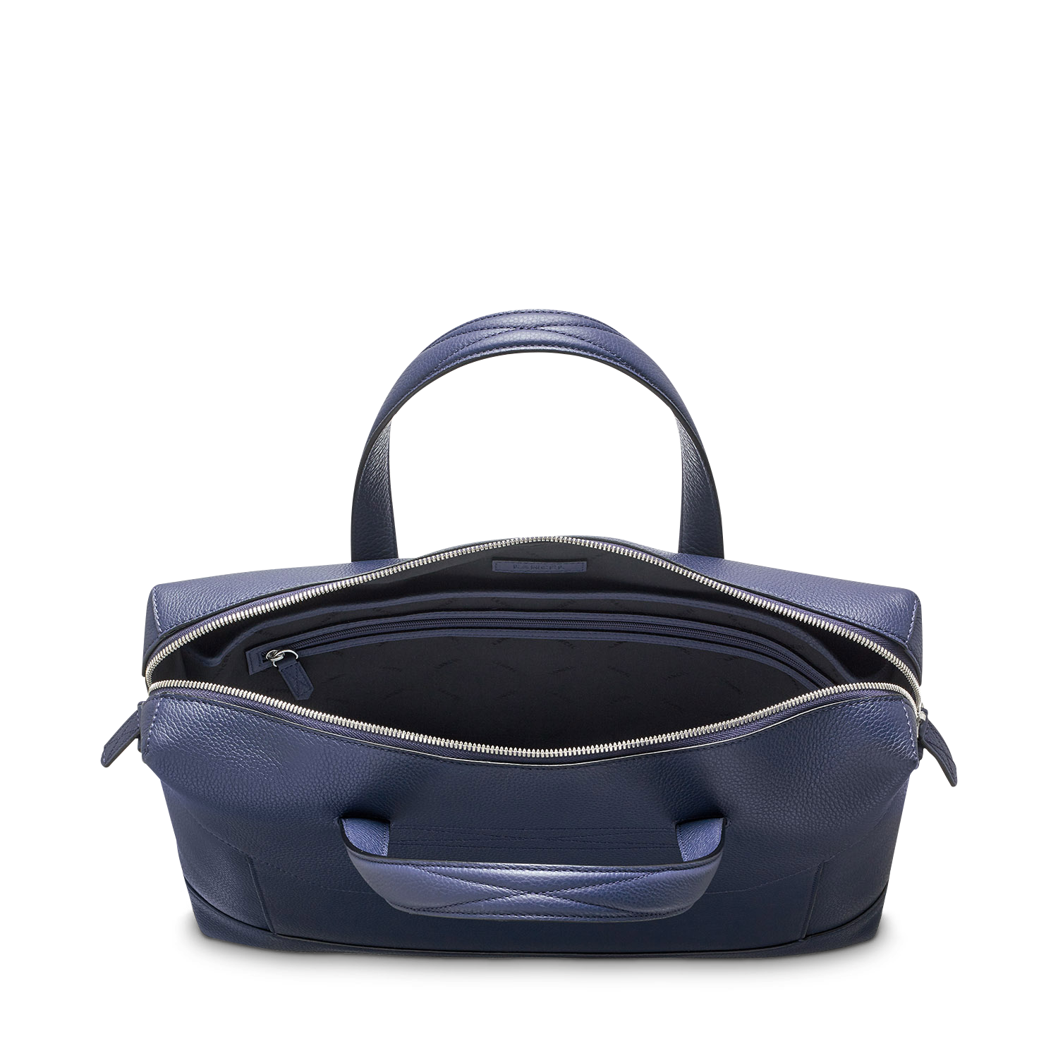 Porte-documents M Graphic en cuir grainé - Bleu pétrole