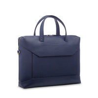 Porte-documents M Graphic en cuir grainé - Bleu pétrole
