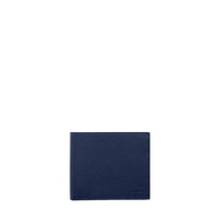 Portefeuille classique 8 cartes Graphic en cuir grainé - Bleu Pétrole