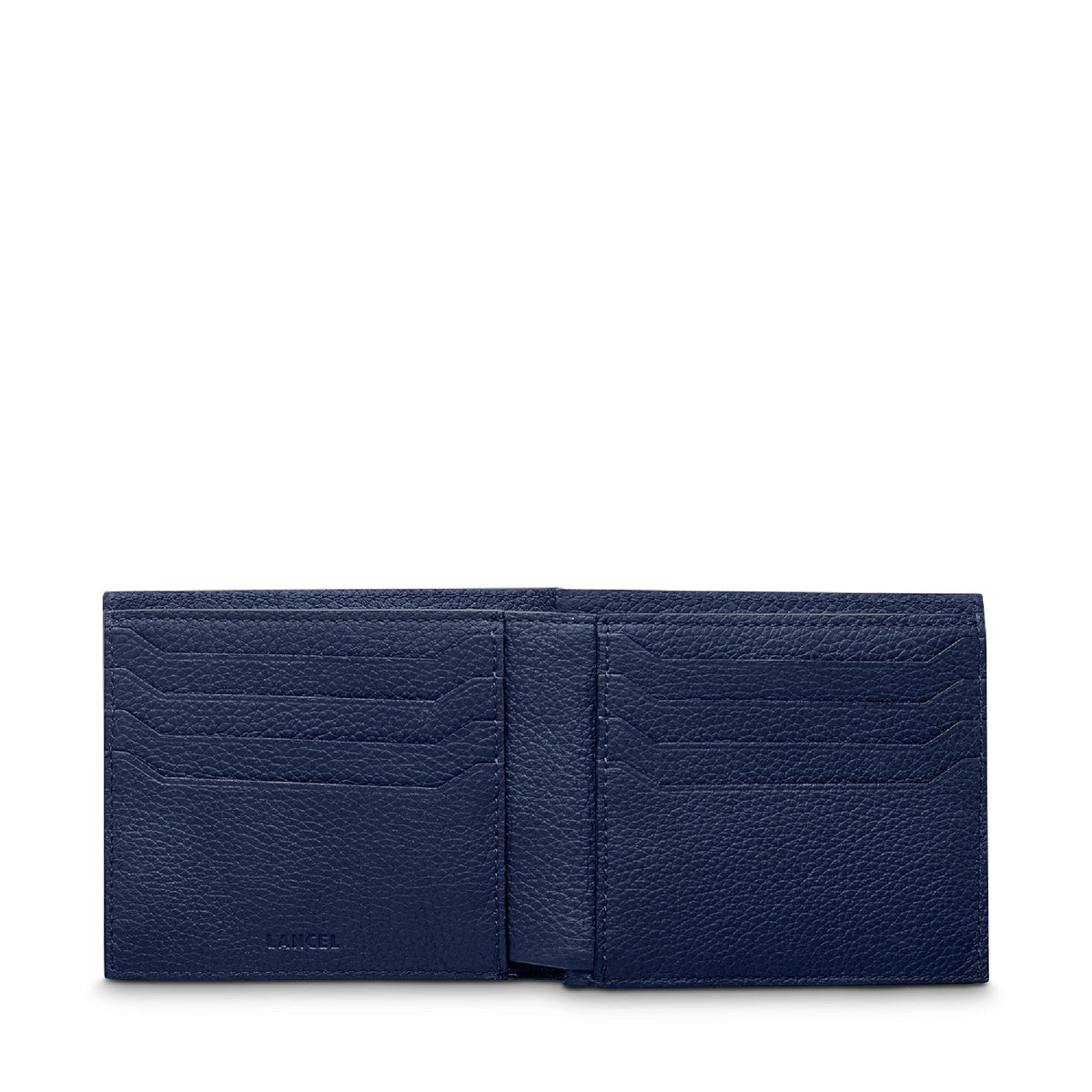 Classic 8-card Graphic wallet in grained leather - Petrol Blue