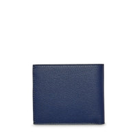 Portefeuille classique Monnaie Graphic en cuir grainé - Bleu Pétrole