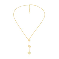 Collier 3 cubes à logo - Or