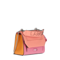Sac rabat S Ninon en cuir grainé - Multicolore pêche