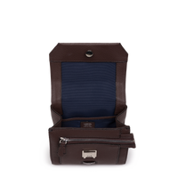 Sac rabat Ninon S en cuir grainé - Chocolat