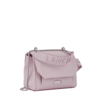 Sac rabat Ninon S en cuir grainé - Rose Dragee