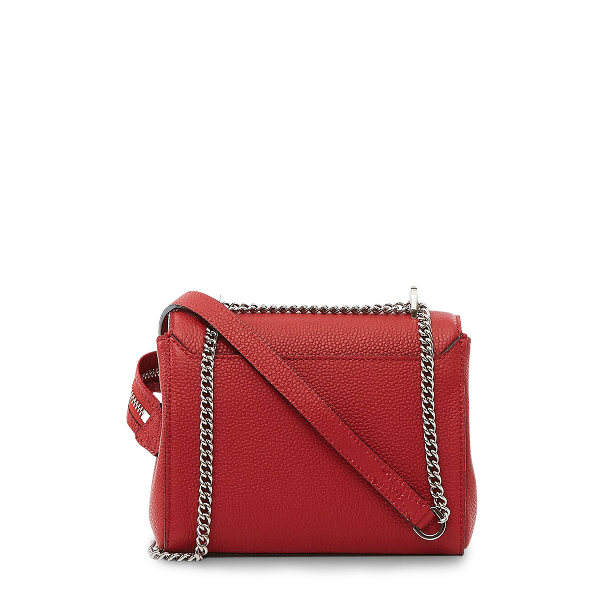 Sac rabat Ninon S en cuir grainé - Rouge Lancel