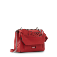 Sac rabat Ninon S en cuir grainé - Rouge Lancel
