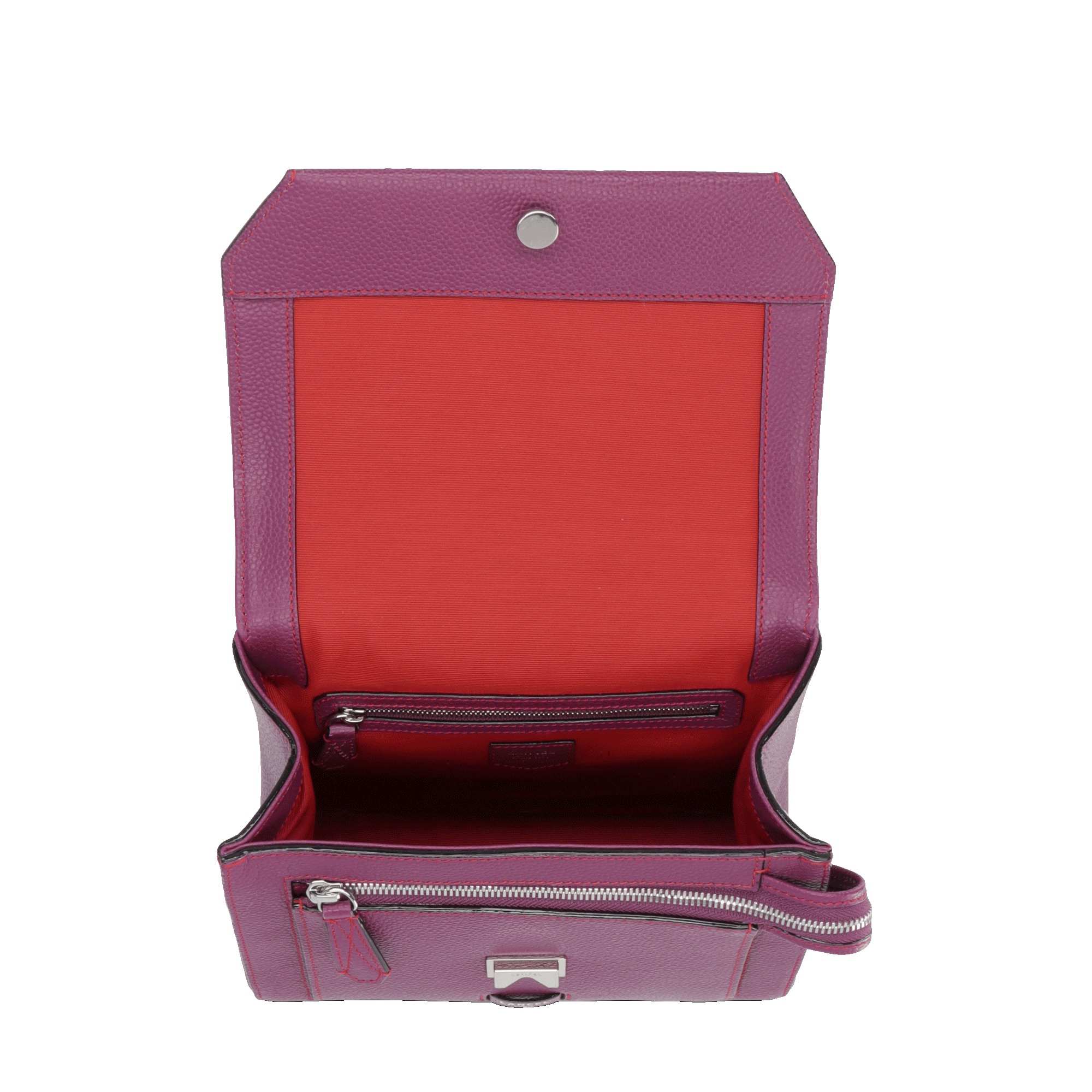 Sac rabat M Ninon en cuir grainé - Multico Cardinal