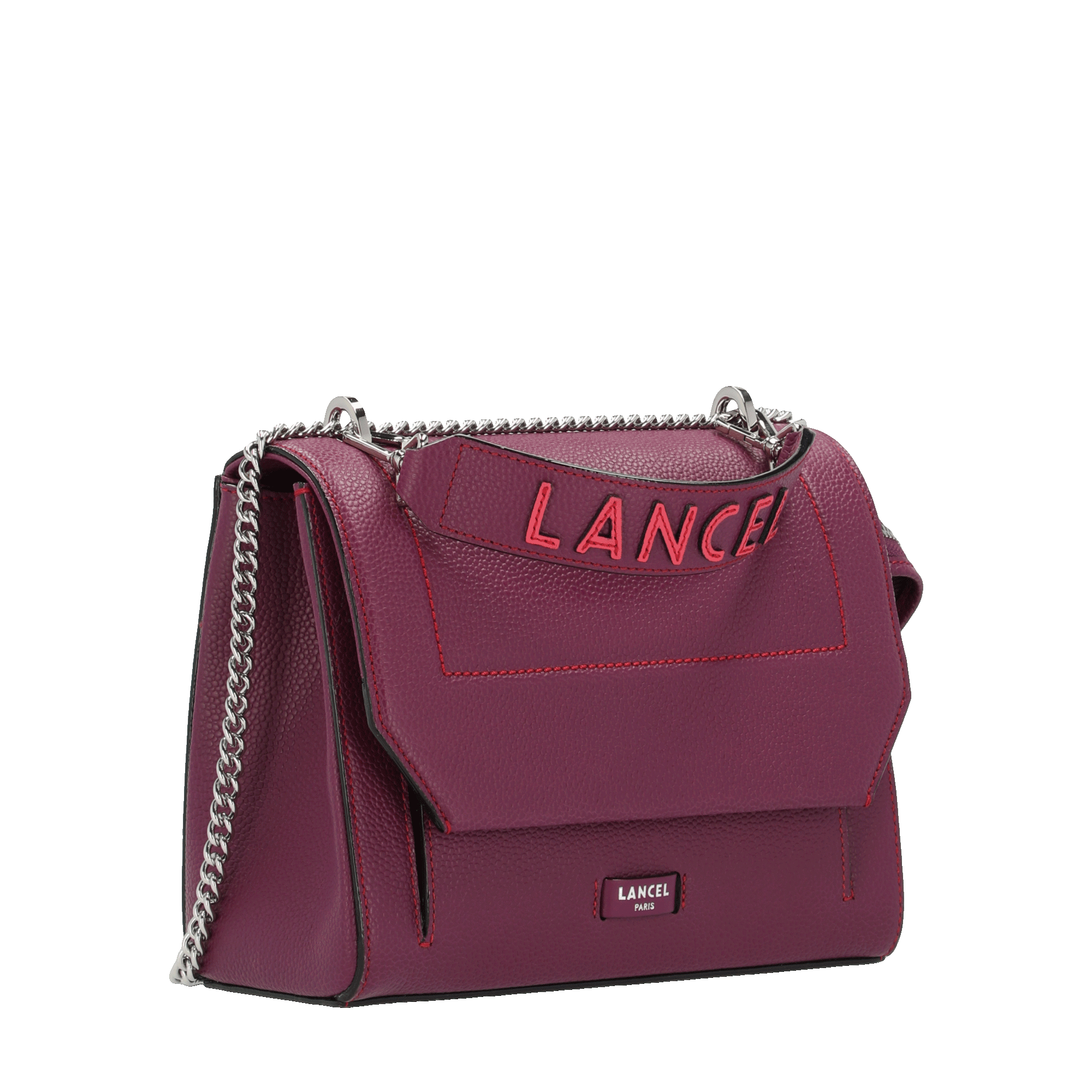 Sac rabat M Ninon en cuir grainé - Multico Cardinal