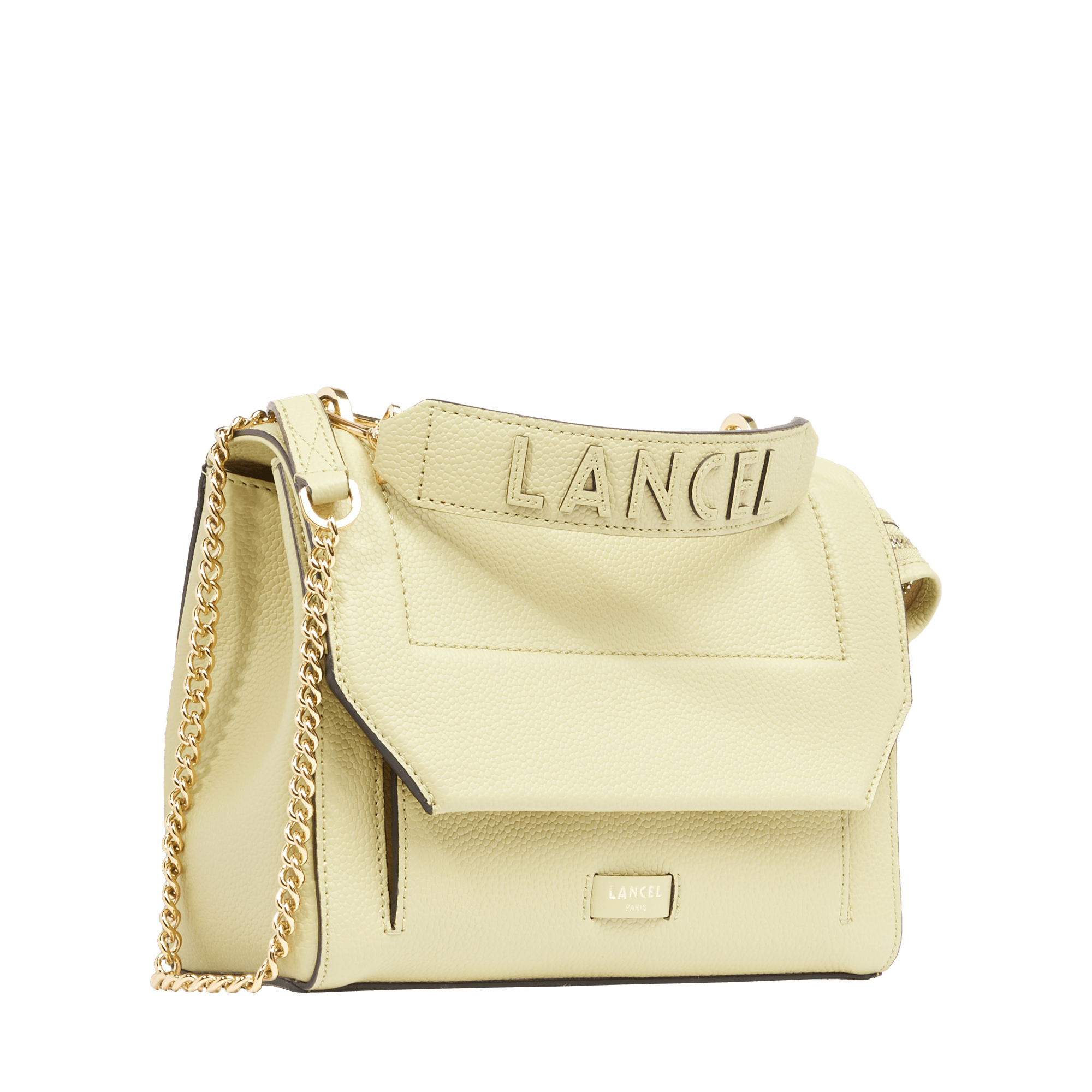 Sac rabat M Ninon en cuir grainé - Anis