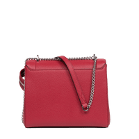 Sac rabat M Ninon en cuir grainé - Carmin
