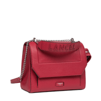 Sac rabat M Ninon en cuir grainé - Carmin