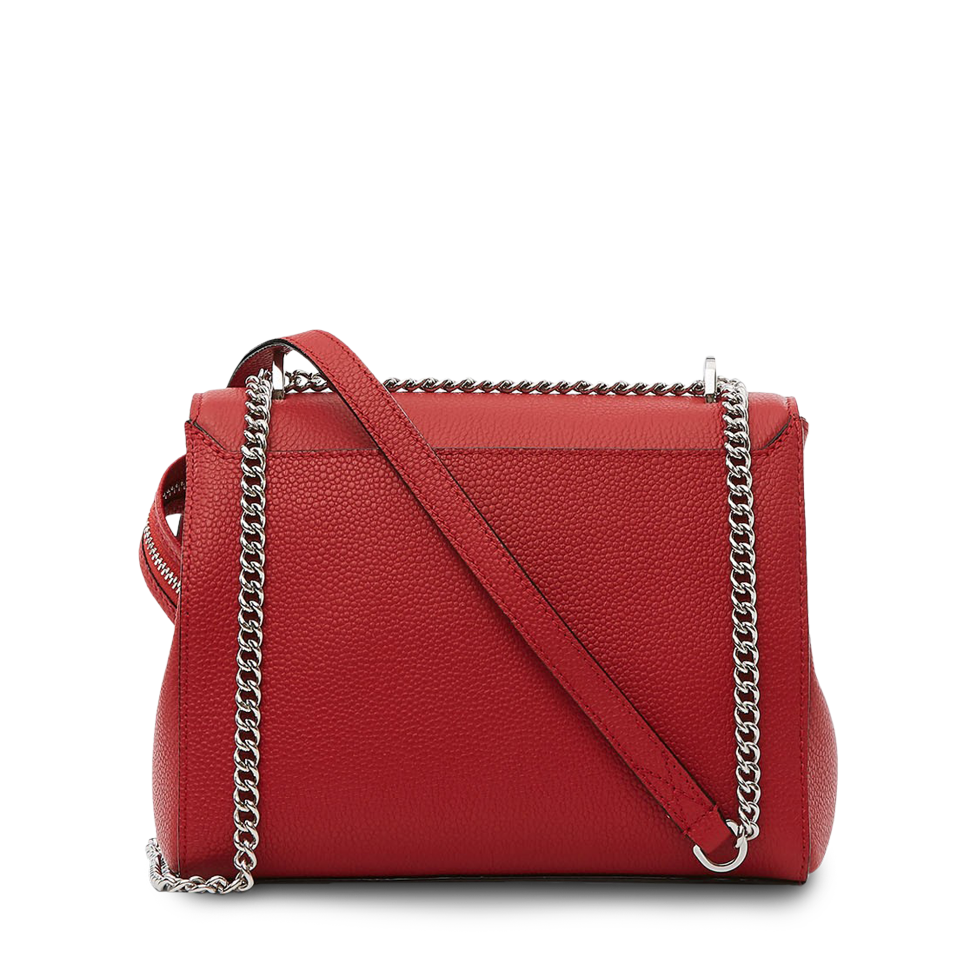 Sac rabat M Ninon en cuir grainé - Rouge Lancel