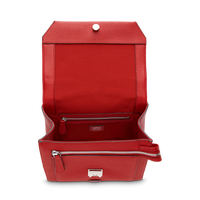 Sac rabat M Ninon en cuir grainé - Rouge Lancel