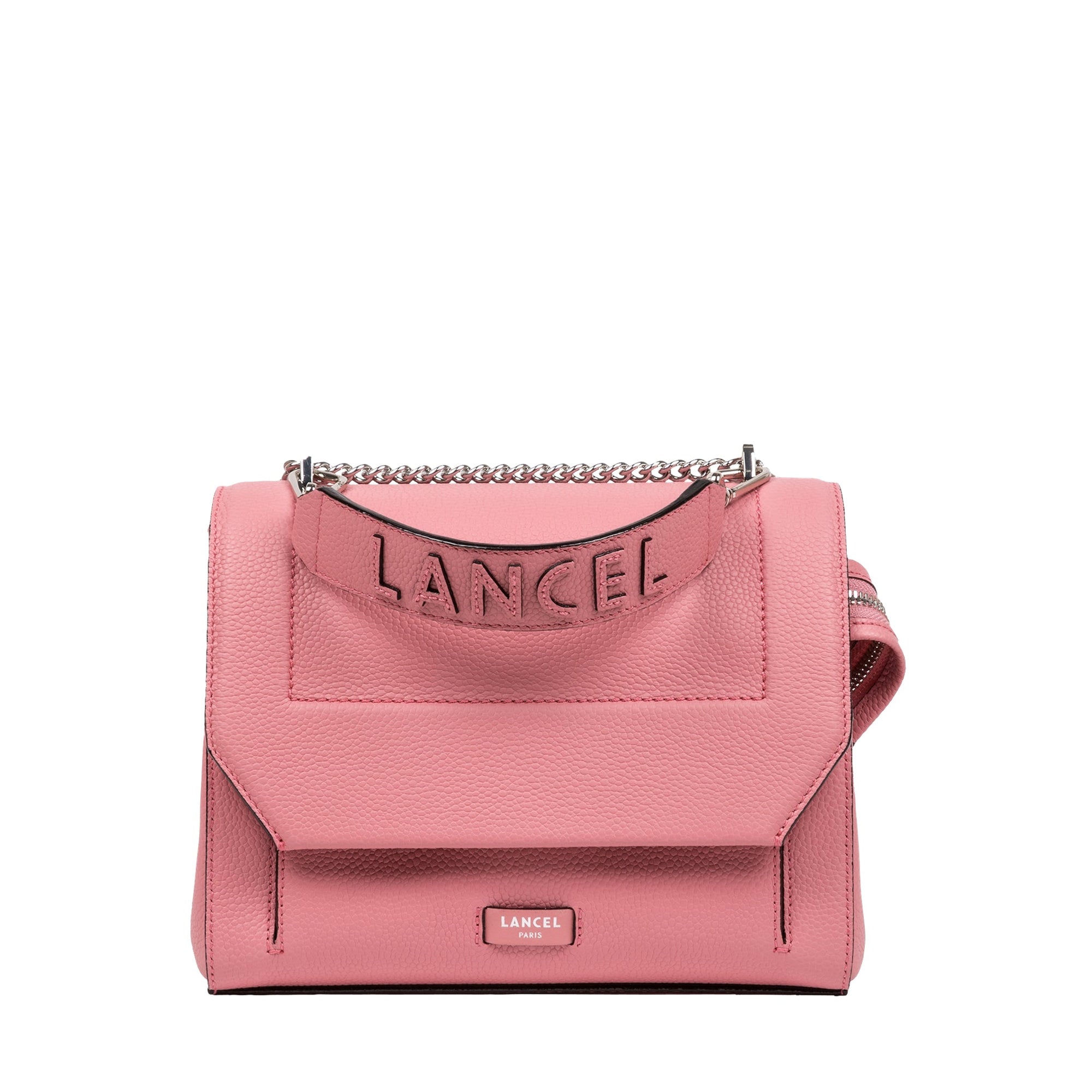 M Ninon flap bag in grained leather - Pink