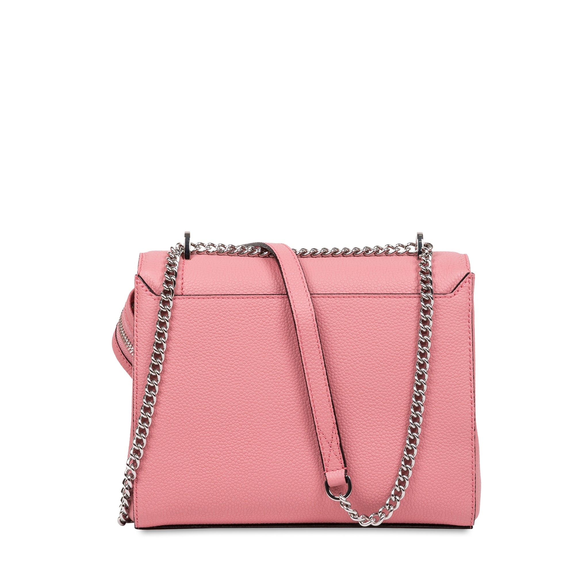 M Ninon flap bag in grained leather - Pink
