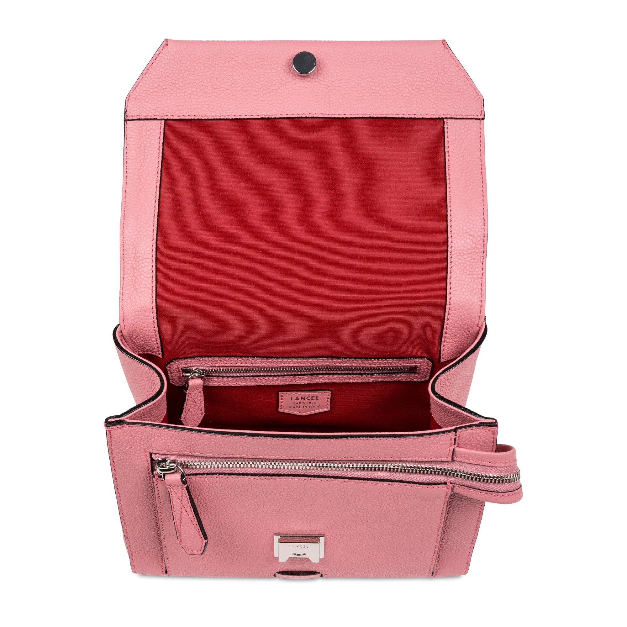 M Ninon flap bag in grained leather - Pink