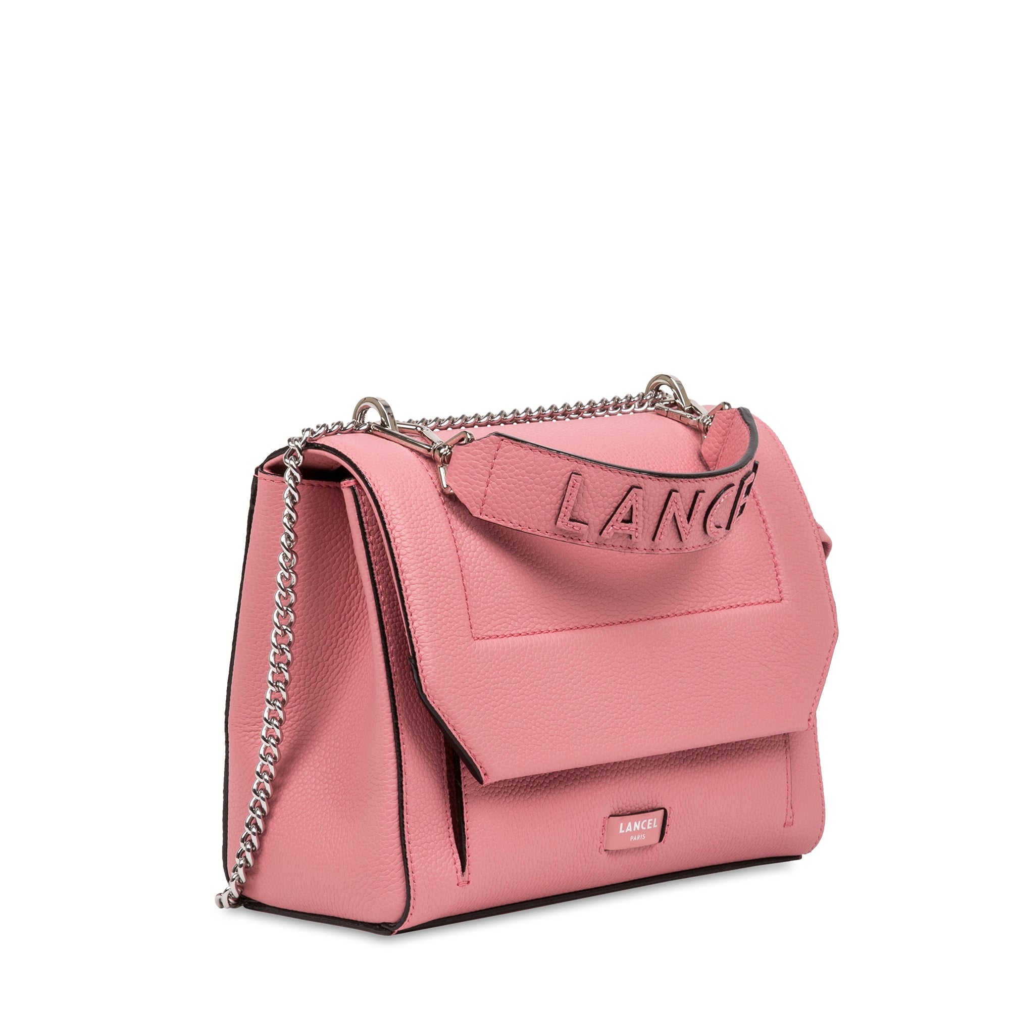 M Ninon flap bag in grained leather - Pink