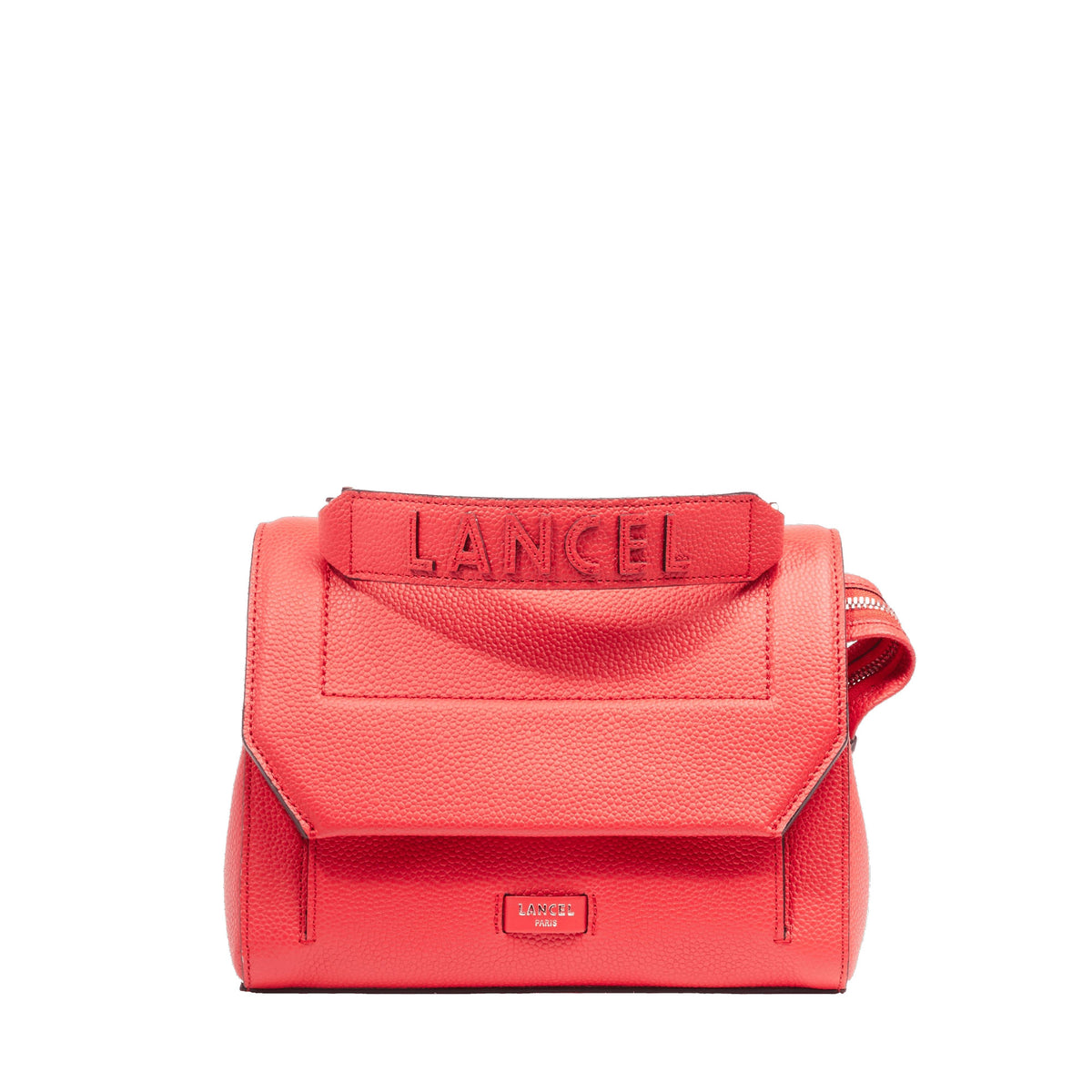 Sac rabat M Ninon en cuir - Rouge Baiser