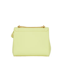 Sac rabat M Ninon en cuir grainé - Citron Vert