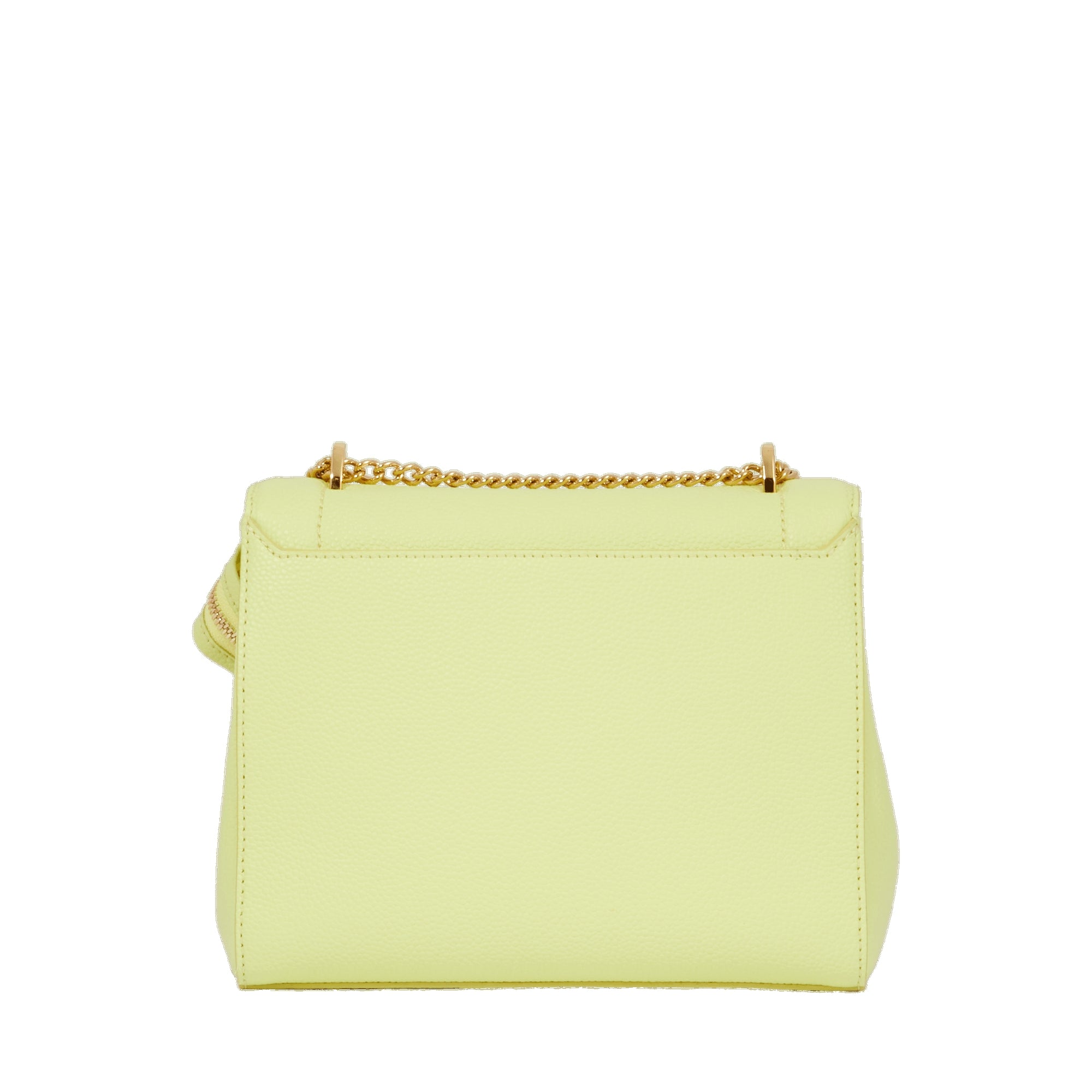 Sac rabat M Ninon en cuir grainé - Citron Vert