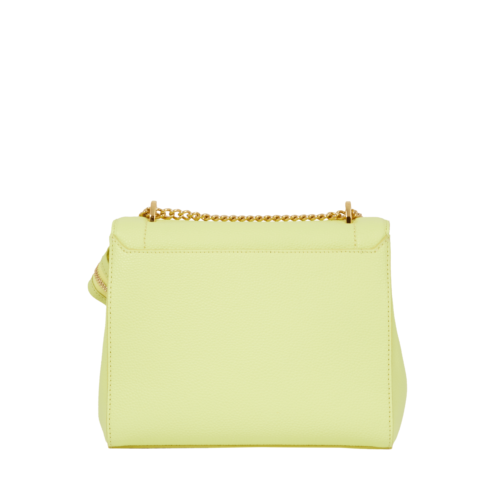 Sac rabat M Ninon en cuir grainé - Citron Vert
