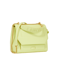 Sac rabat M Ninon en cuir grainé - Citron Vert