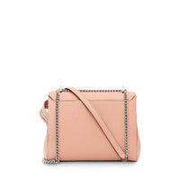 Sac rabat M Ninon en cuir grainé - Rose Sunset