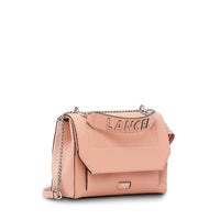 Sac rabat M Ninon en cuir grainé - Rose Sunset