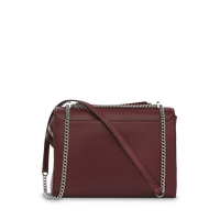 Sac rabat Ninon L en cuir grainé - Cassis