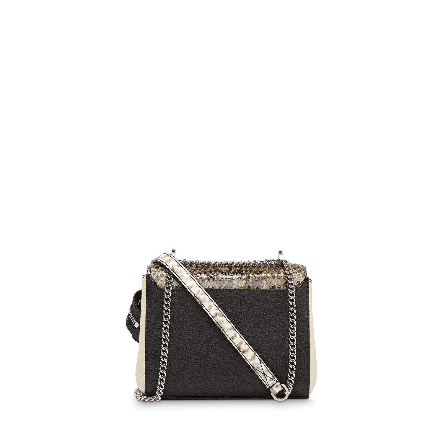 Sac rabat Ninon S en python - Militaire, Noir & Crème
