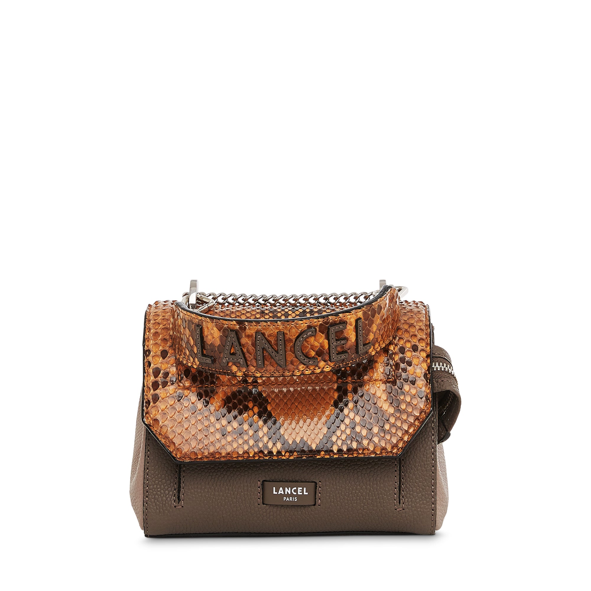 Sac rabat Ninon S en python - Miel, Fum & Lin