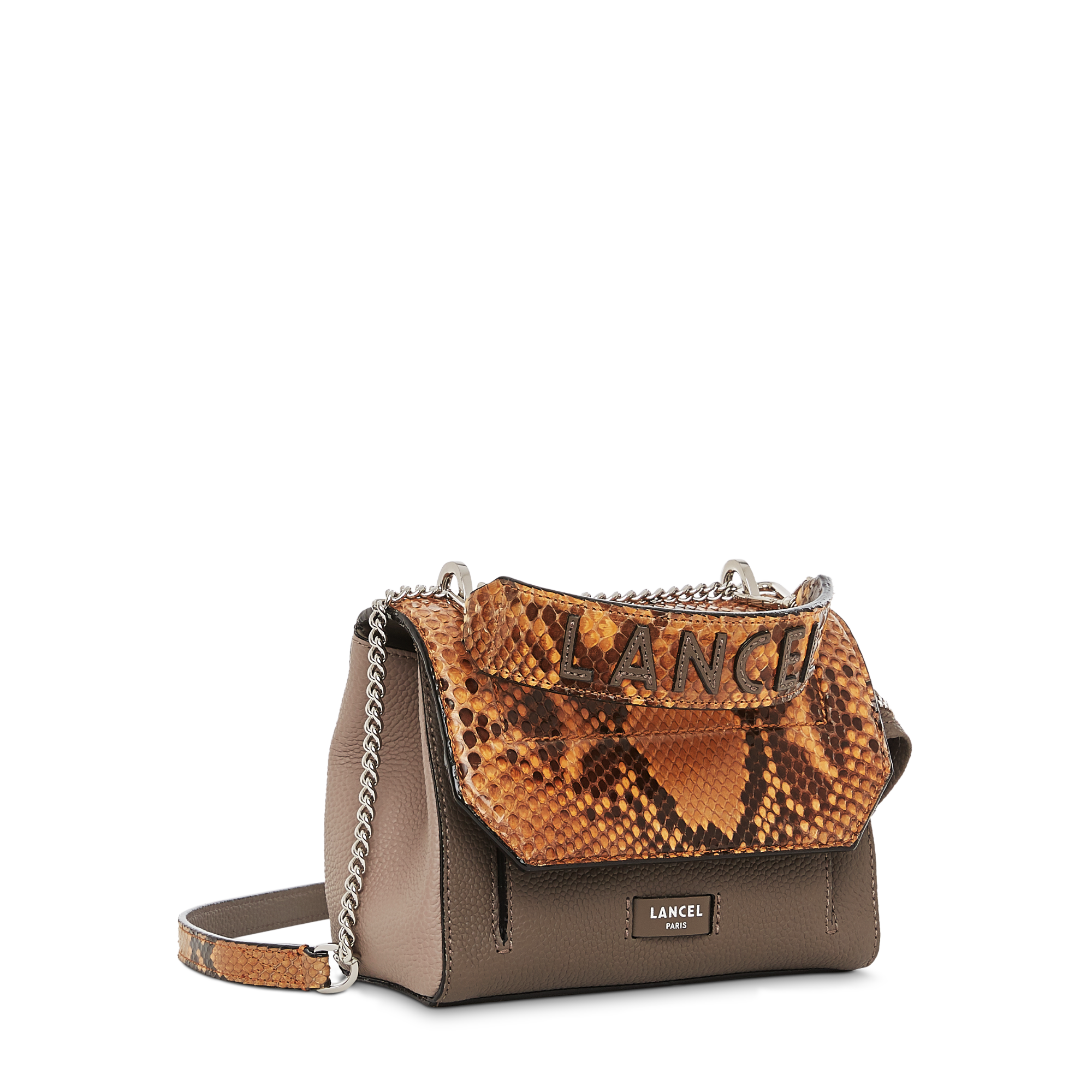 Sac rabat Ninon S en python - Miel, Fum & Lin