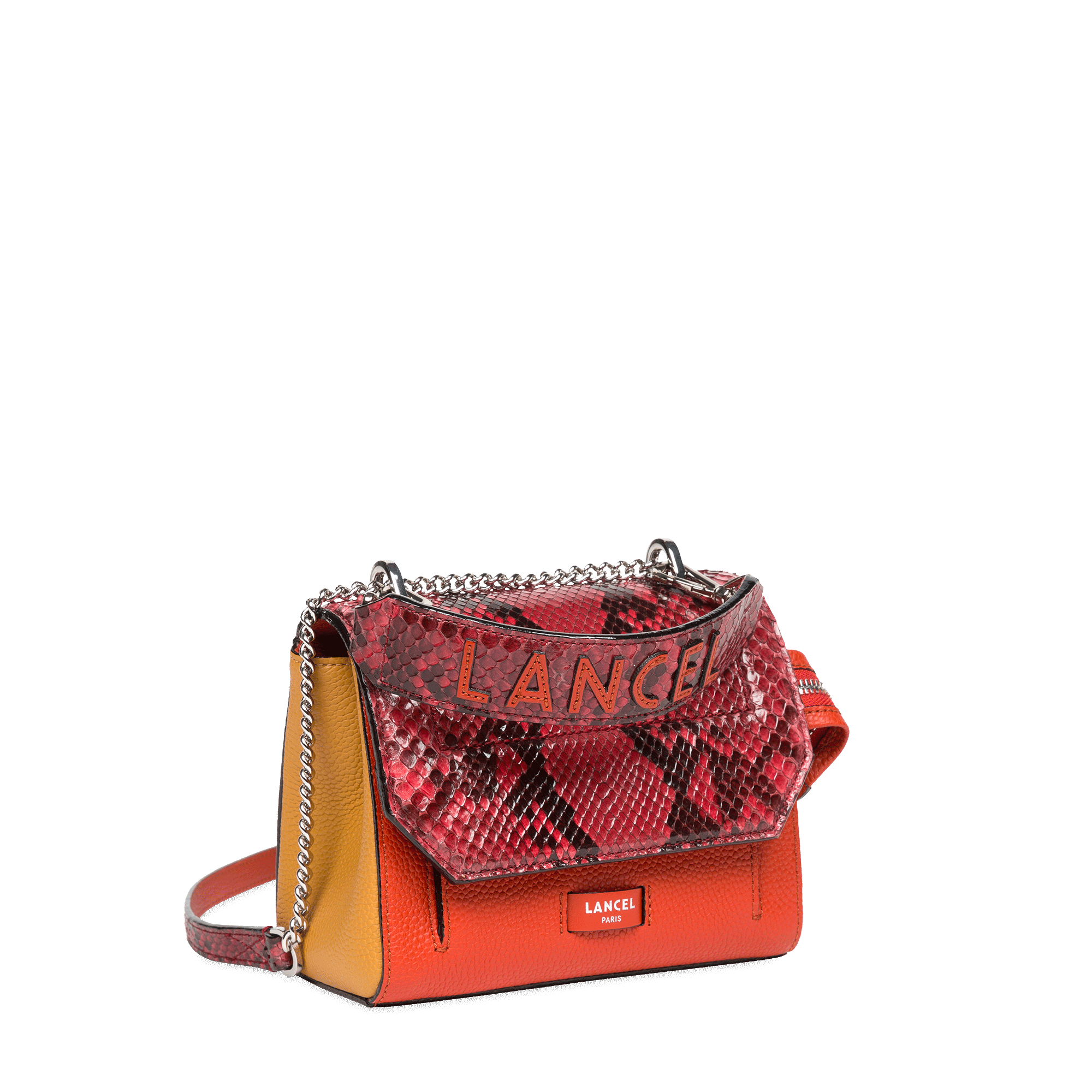 Sac rabat Ninon S en python - Multico Carmin