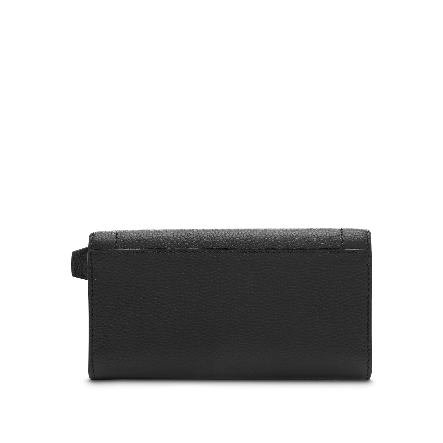 Portefeuille long déplié Ninon en cuir grainé - Noir