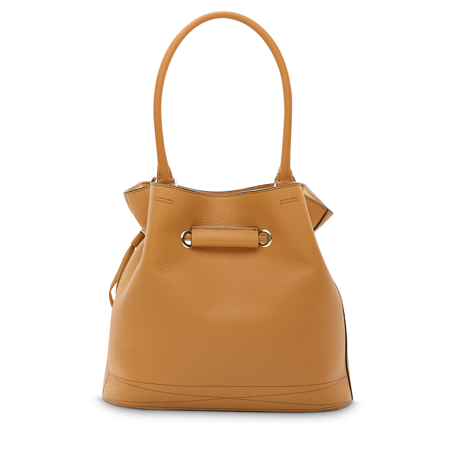 Sac seau cabas Le Huit M en cuir grainé - Camel