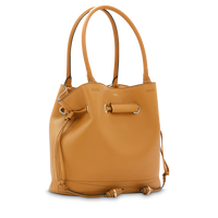 Sac seau cabas Le Huit M en cuir grainé - Camel