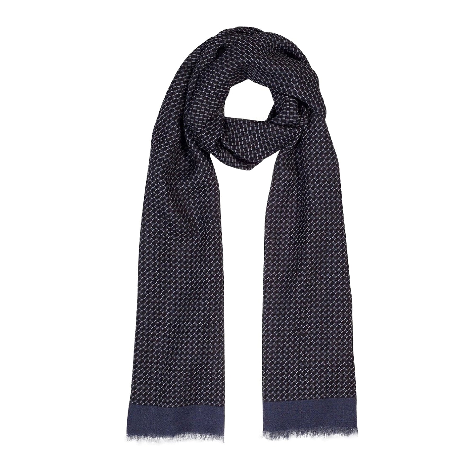Écharpe motif Oscar en laine - Anthracite & Noir