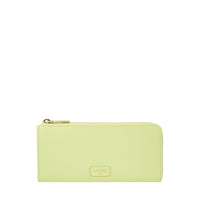 Ninon long-zip leather wallet - Lime Green