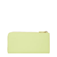 Ninon long zip leather wallet - Lime