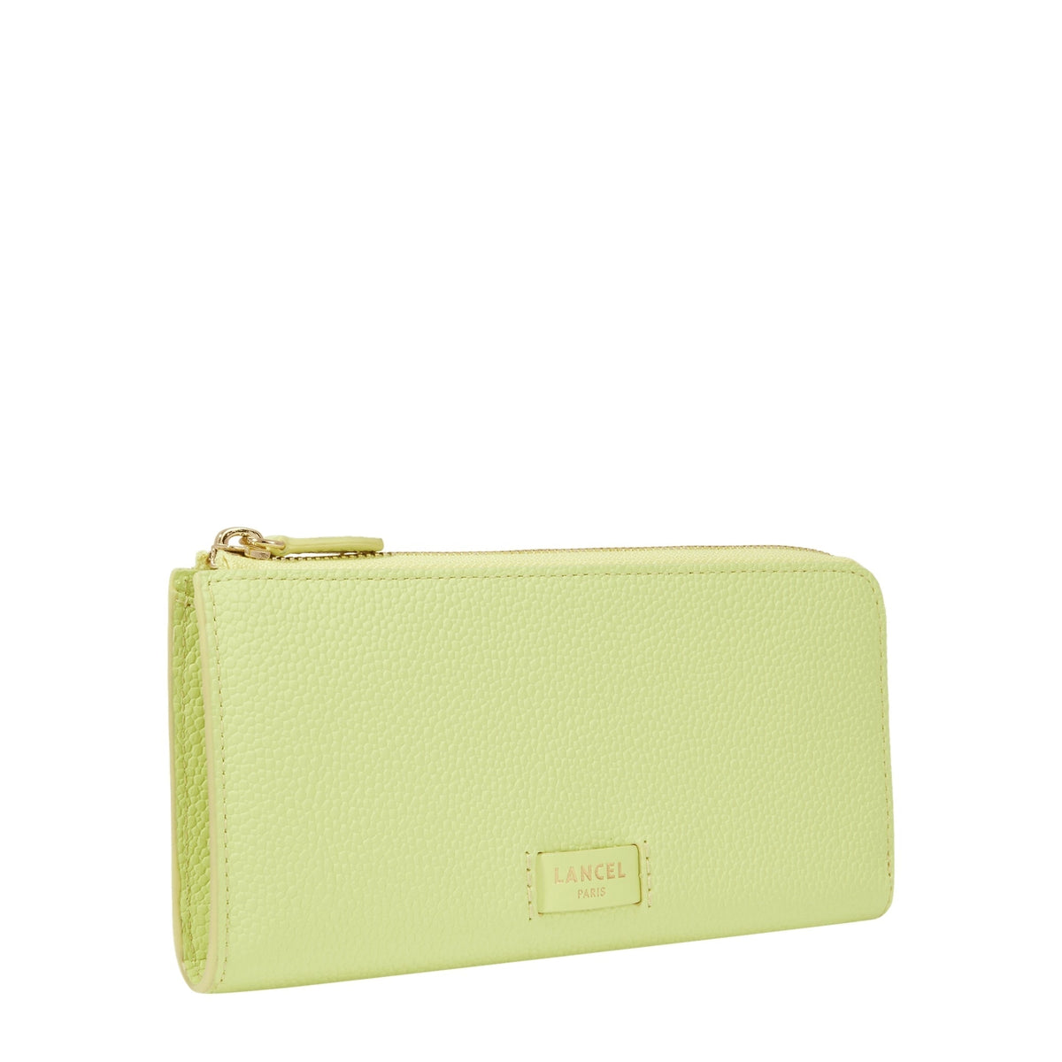 Ninon long-zip leather wallet - Lime Green