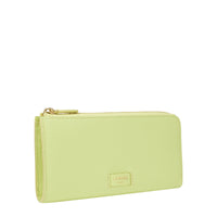 Ninon long zip leather wallet - Lime