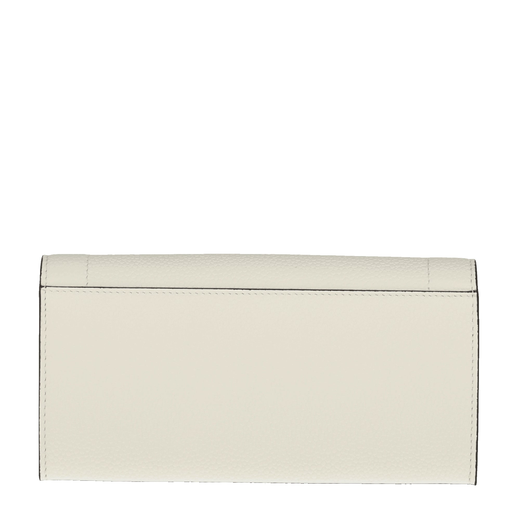 Ninon long flap wallet in grained leather - Neige