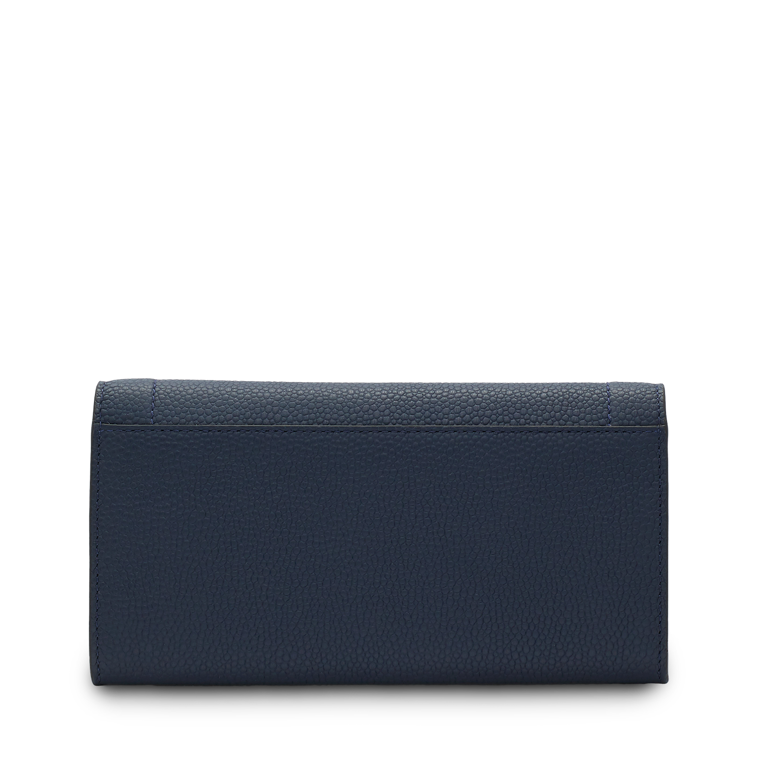 Portefeuille long rabat Ninon en cuir grainé - Bleu pétrole