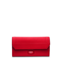Portefeuille long rabat Ninon en cuir grainé - Rouge Lancel